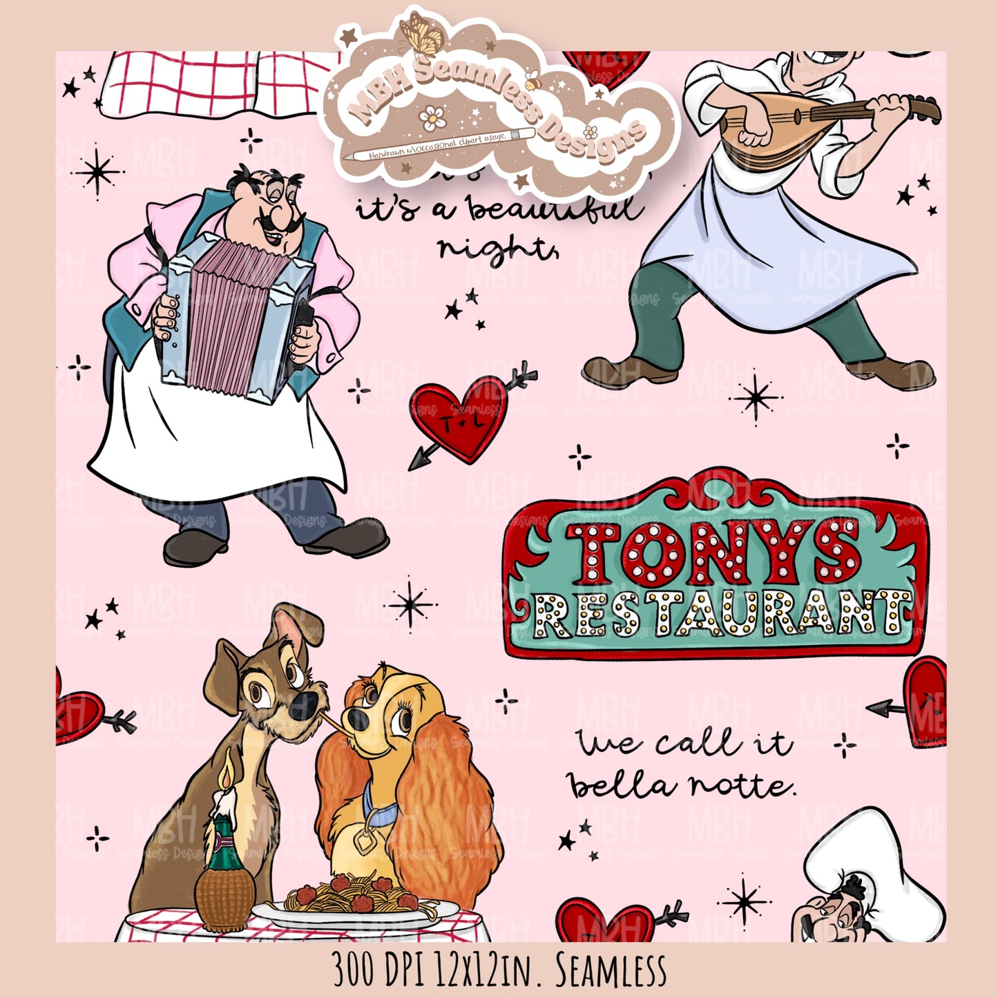 Bella Note L&T Seamless Pattern // PNG // Multiple Colorway Options