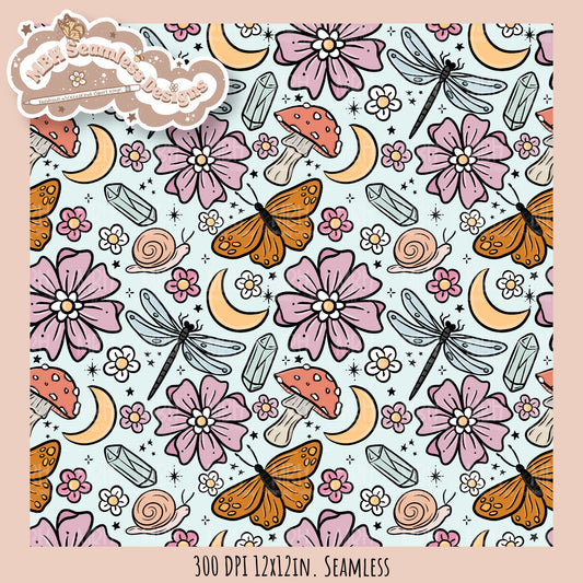 Mystical Floral Seamless Pattern // Multiple Colorways
