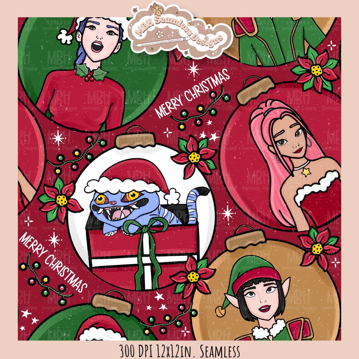 KPDH Ornaments Seamless Pattern // PNG// Multiple Colorway Options