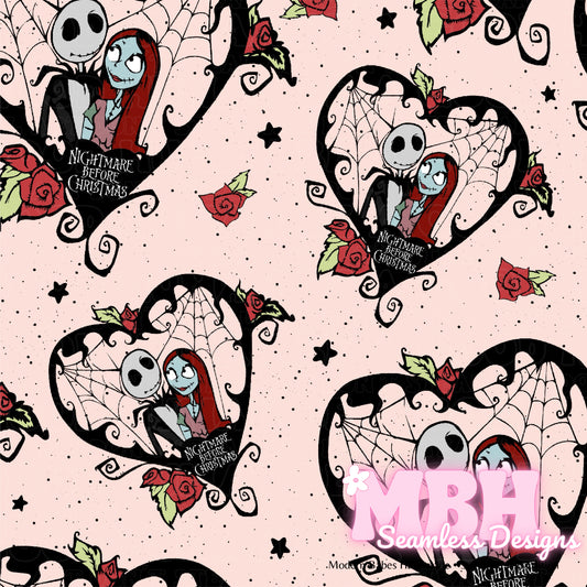 NBC Red Rose Hearts Seamless Pattern