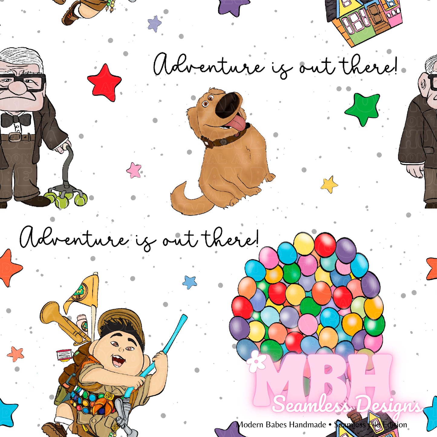 UP Adventure Quote Seamless Pattern MULTIPLE COLORWAYS