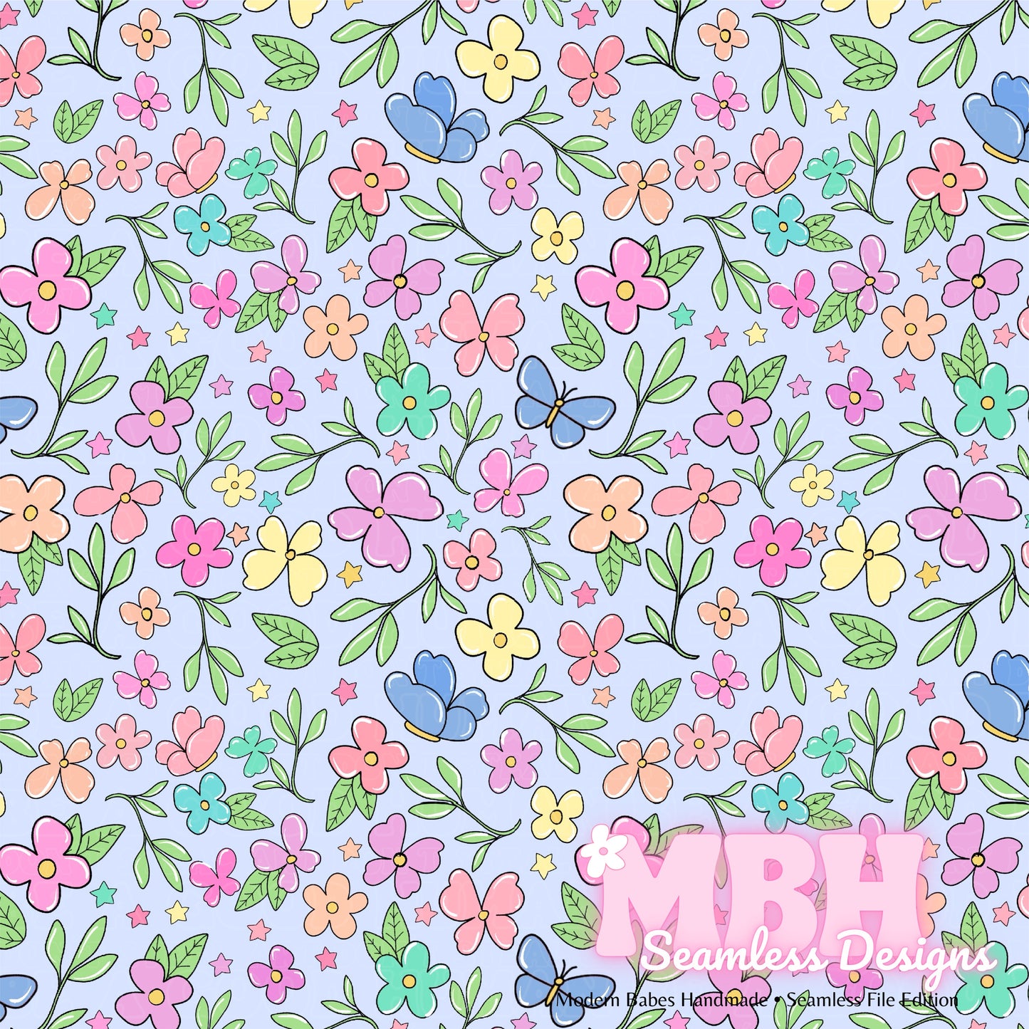 Spring Ditsy Floral Seamless Pattern