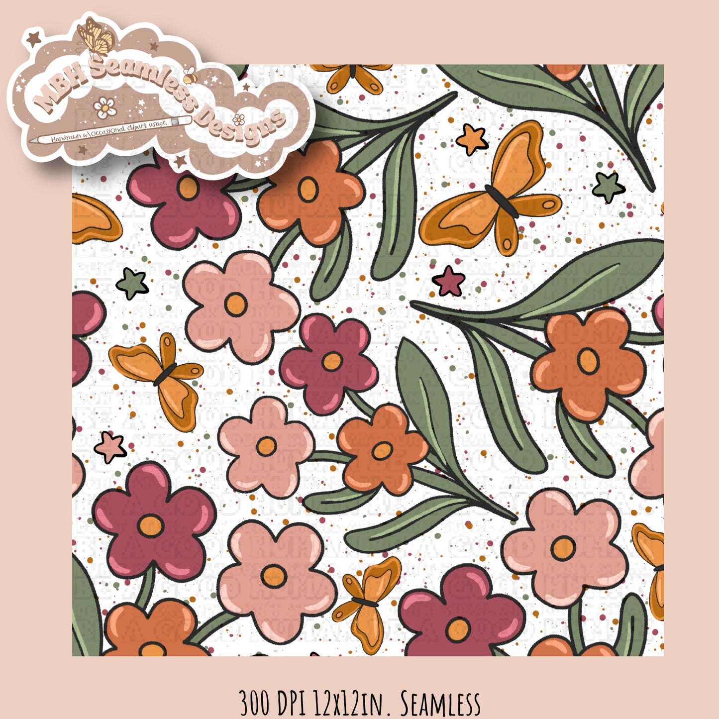 Fall Flowers Seamless & COORD MULTIPLE COLORWAYS