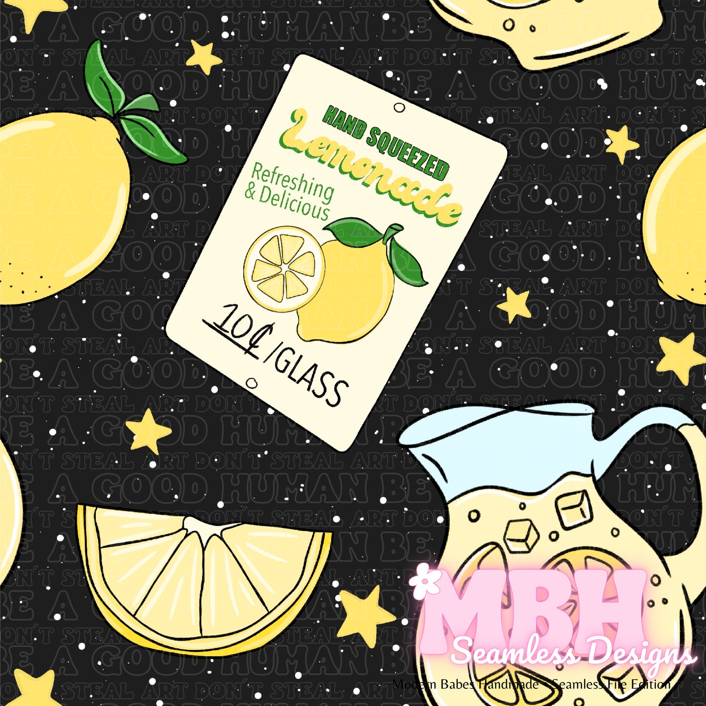 Fresh Lemonade Seamless Pattern MULTIPLE COLORWAYS