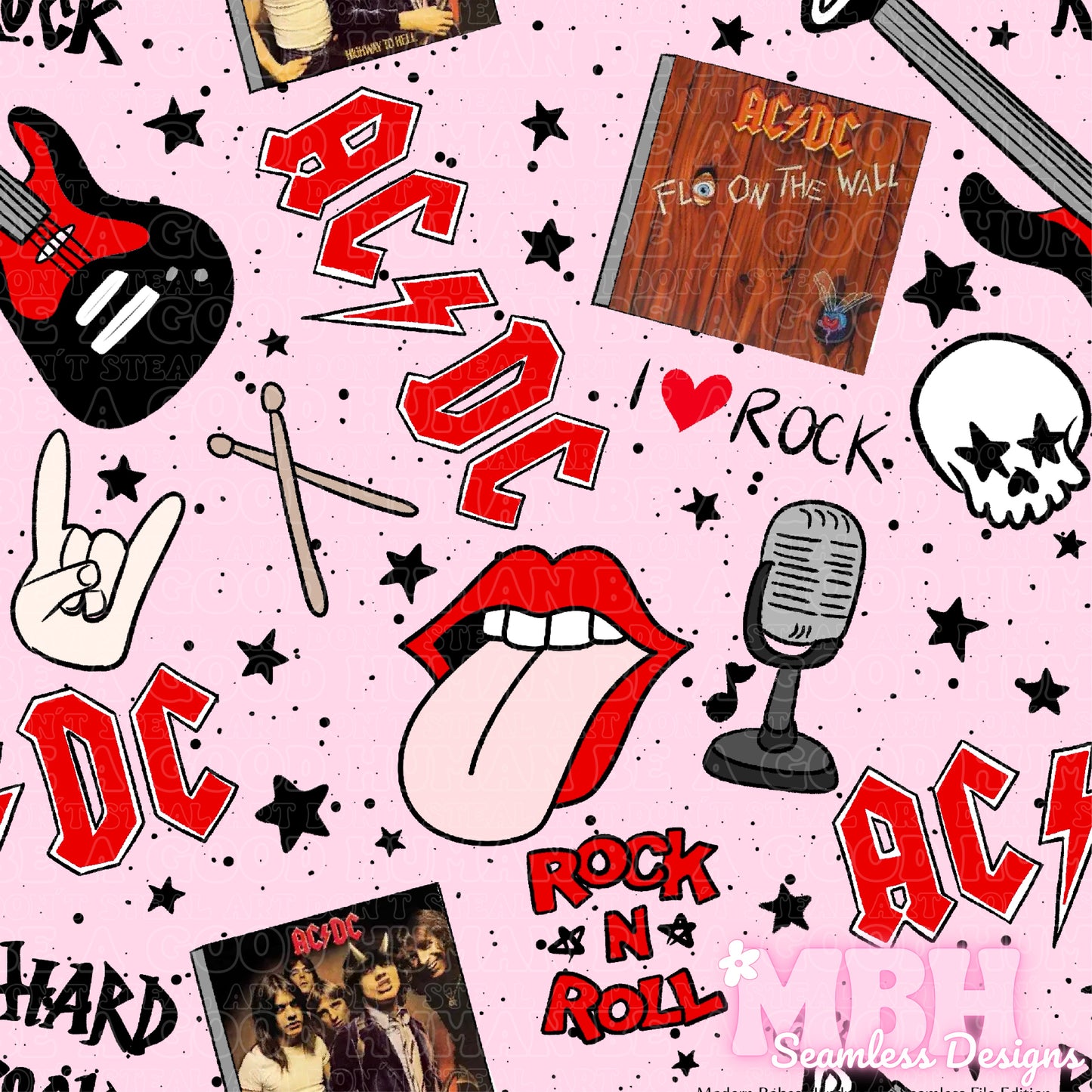 ACDC Seamless Pattern MULTIPLE COLORWAYS