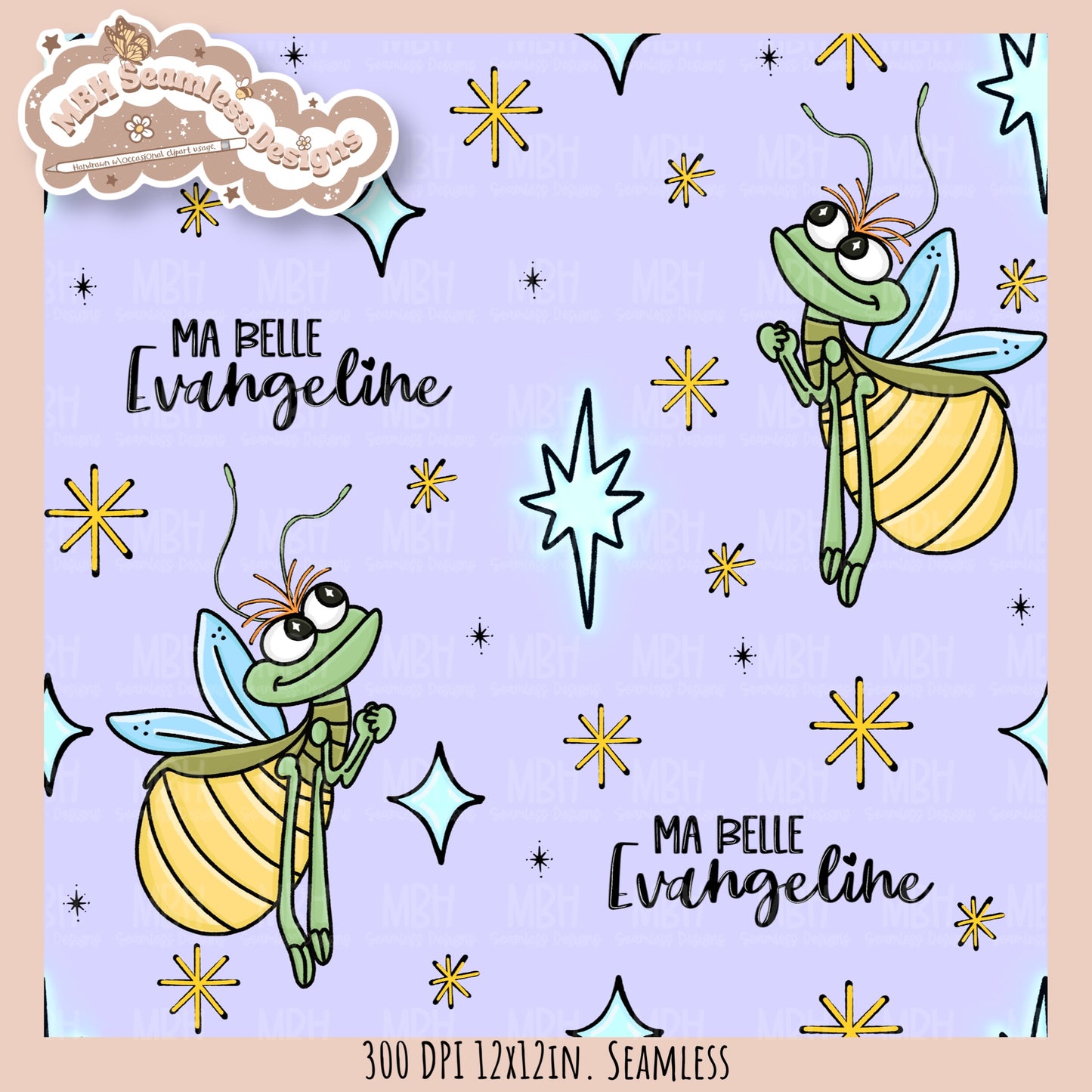 Ray & Evangeline Seamless Pattern // PNG • Multiple Colorway Options