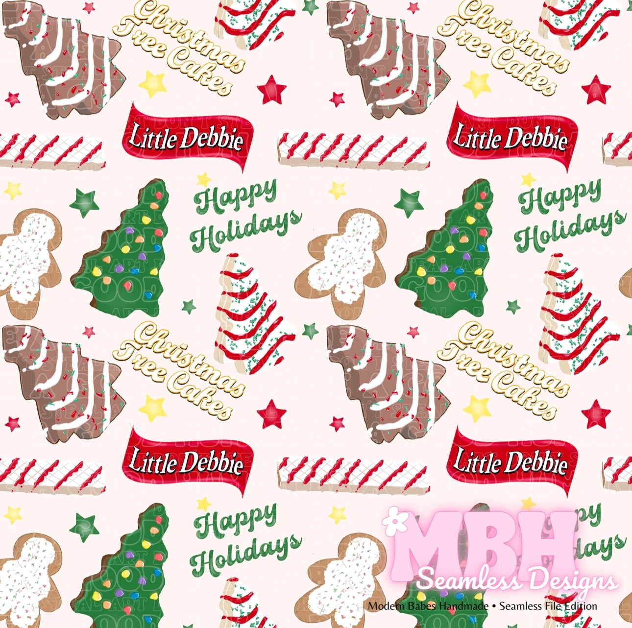 Debbie Holiday Snacks Seamless Pattern