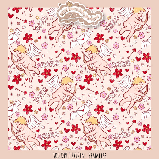 Xoxo Cupid Seamless Pattern // Assorted Colorways