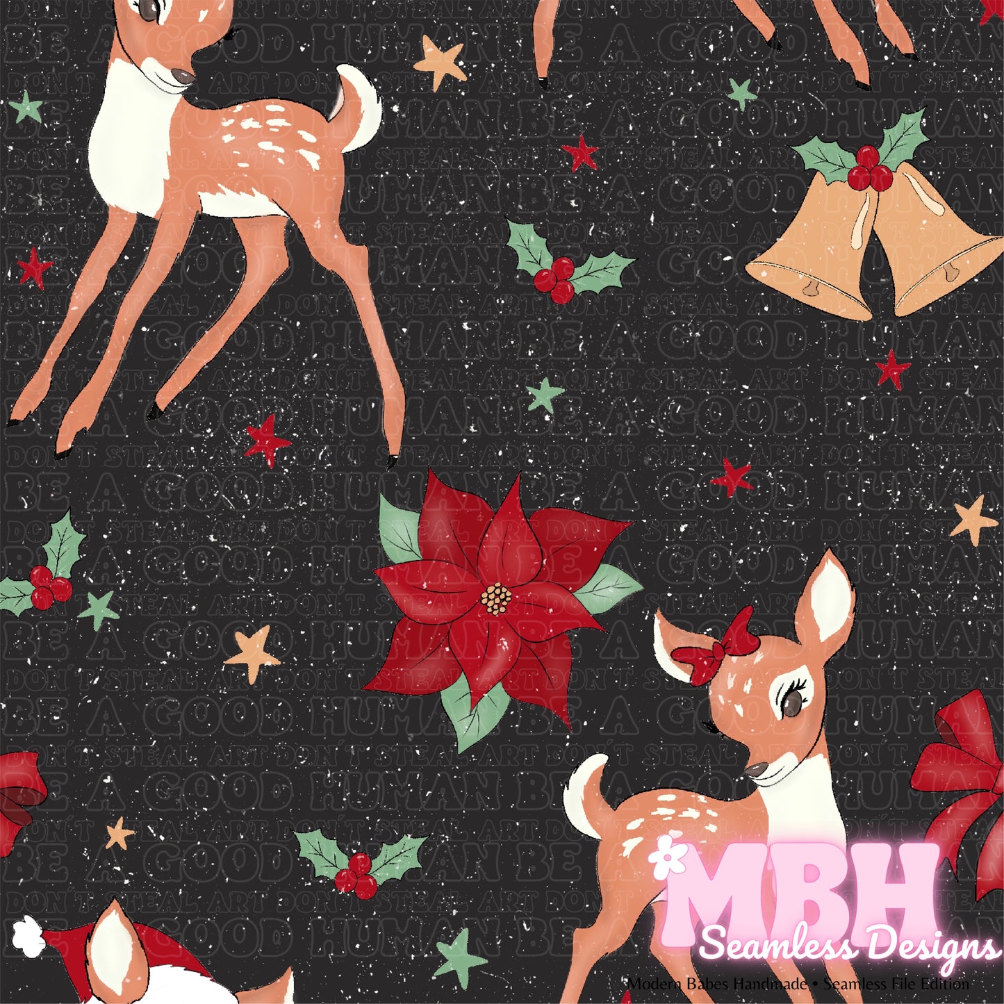 Dusty Vintage Reindeer Seamless Pattern