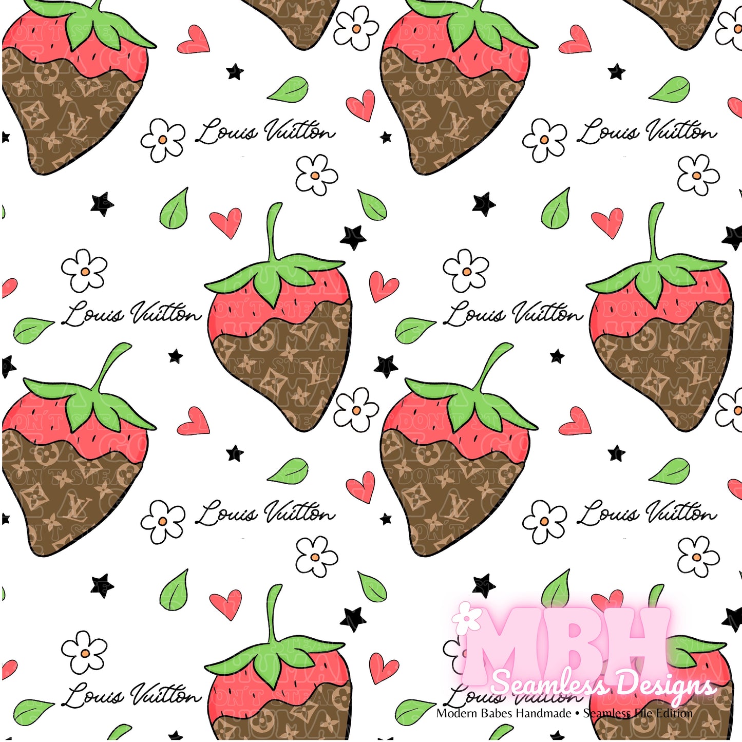 Boujee Chocolate Strawberries Seamless Pattern