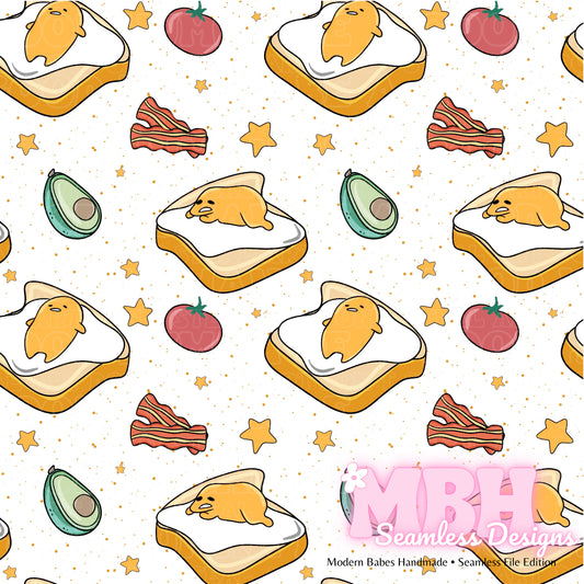 Gudetama Toast Seamless Pattern MULTIPLE COLORWAYS