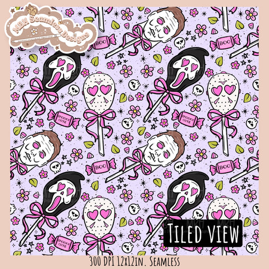 Cutesy Horror Pops Seamless Pattern // Assorted Colorway Options