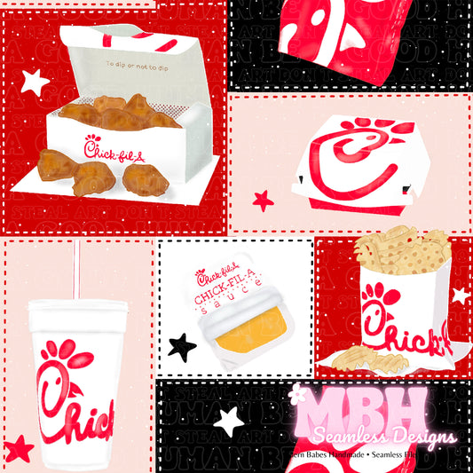 LIMITED EXCLUSIVE Quilt Chic Fil A Seamless Pattern (NO FABRIC SHOPS)