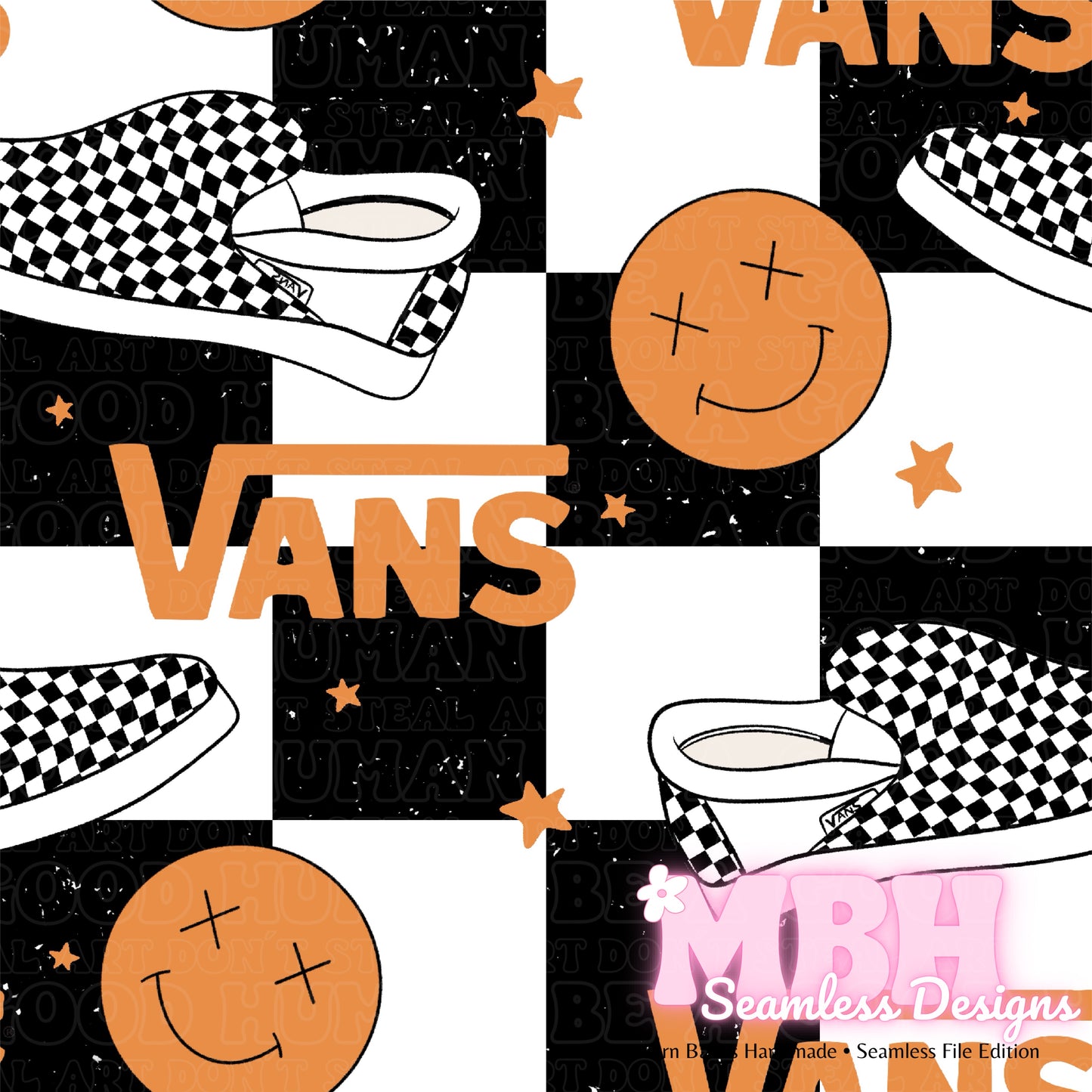 Checkered Vans Seamless Pattern