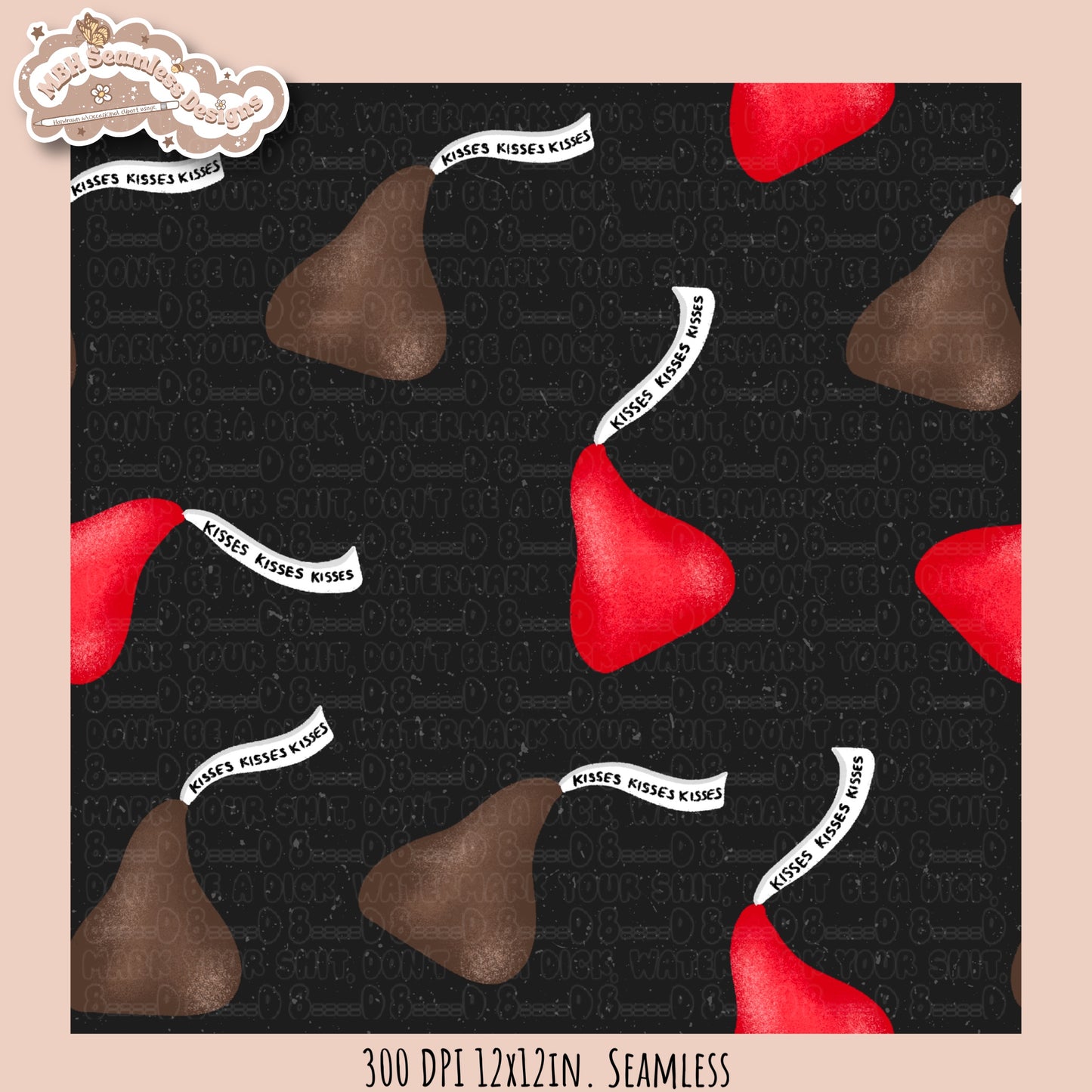 Chocolate Kisses Seamless Pattern MULTIPLE COLORWAYS