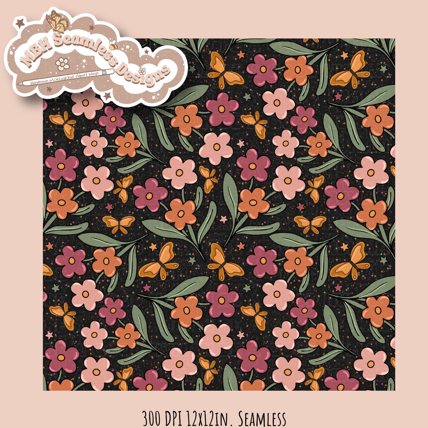 Fall Flowers Seamless & COORD MULTIPLE COLORWAYS