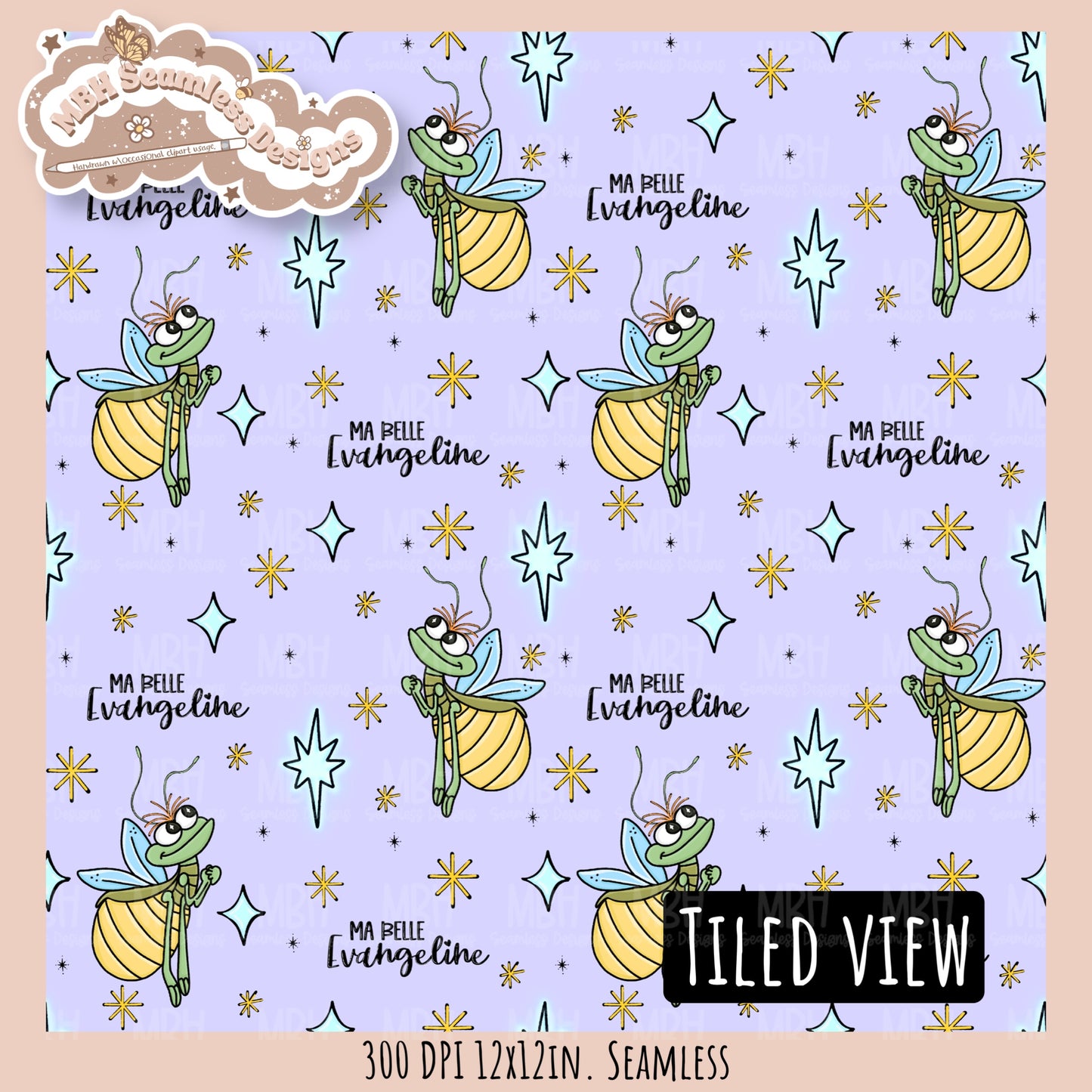 Ray & Evangeline Seamless Pattern // PNG • Multiple Colorway Options