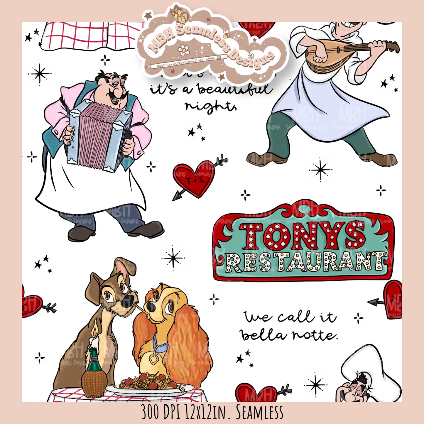 Bella Note L&T Seamless Pattern // PNG // Multiple Colorway Options