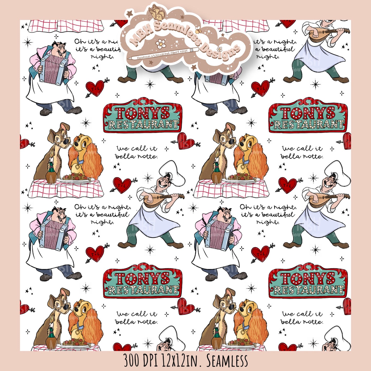 Bella Note L&T Seamless Pattern // PNG // Multiple Colorway Options