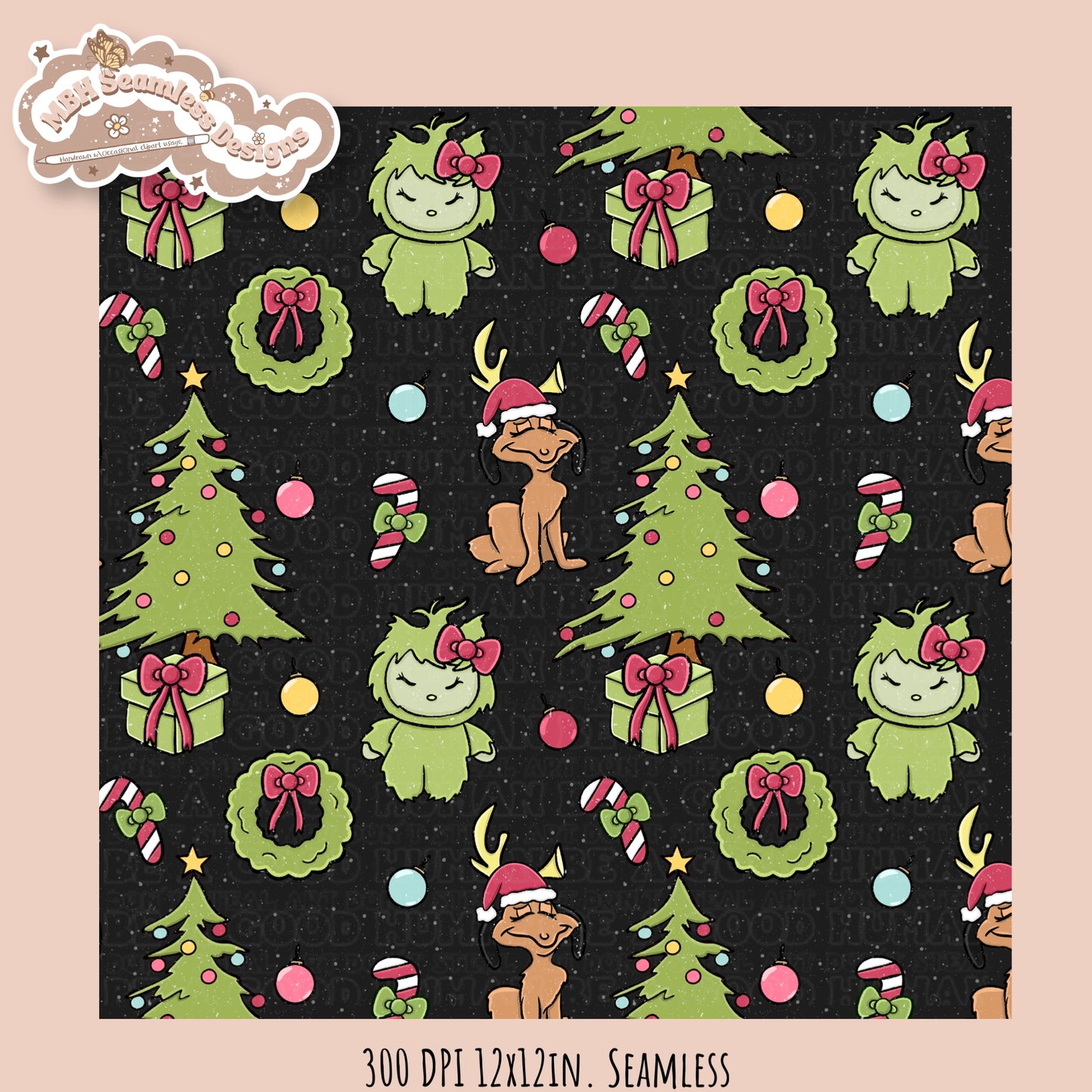 HK x Green Guy Seamless Pattern // Assorted Colorways