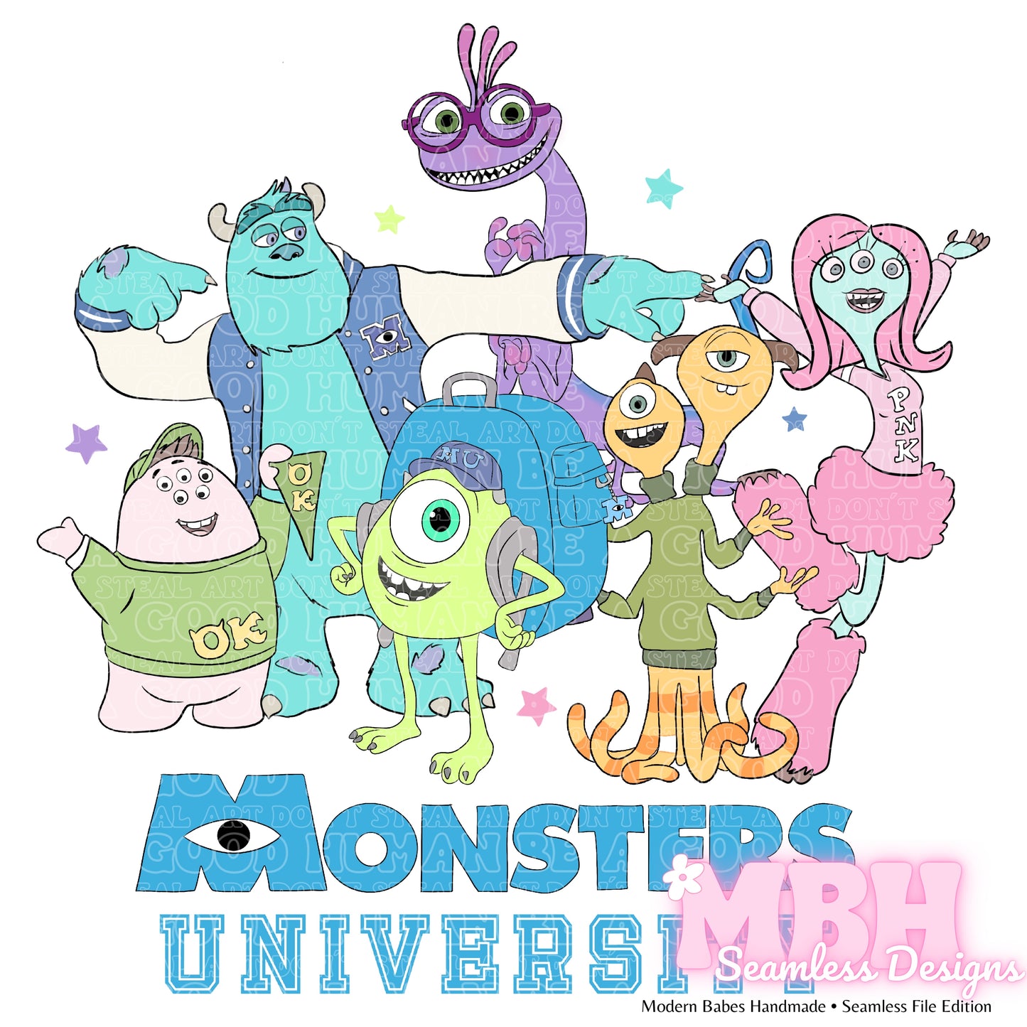 Monsters University Seamless Pattern