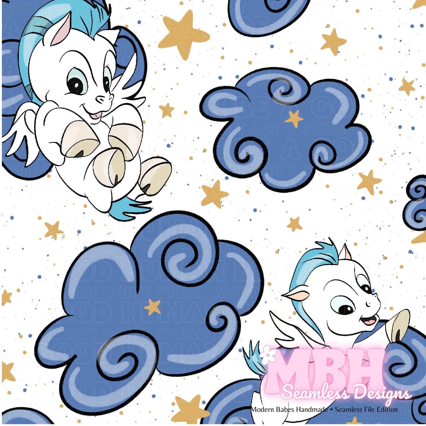 Baby Pegasus Clouds Seamless File