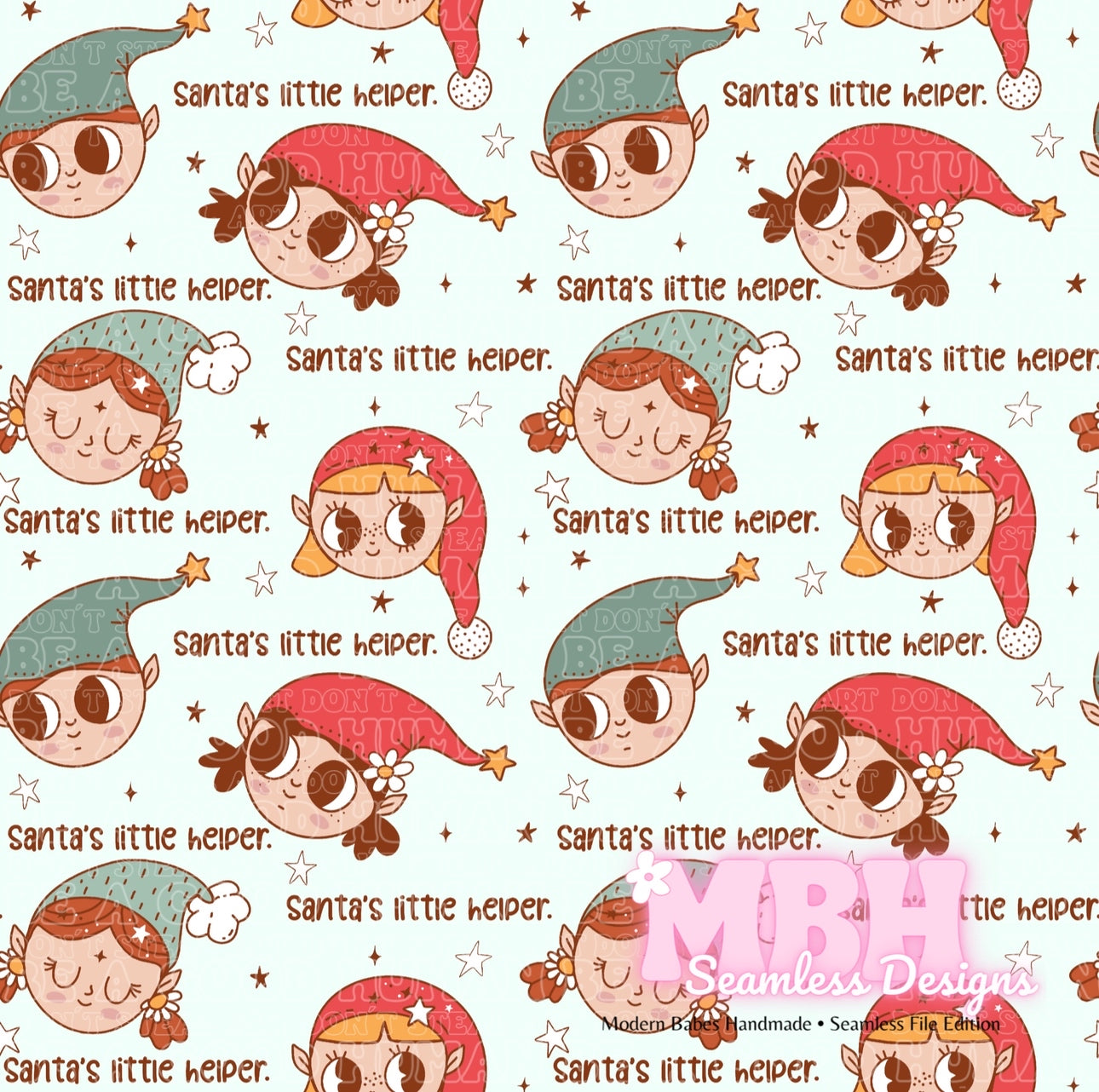 Santa’s Little Helper Seamless Pattern