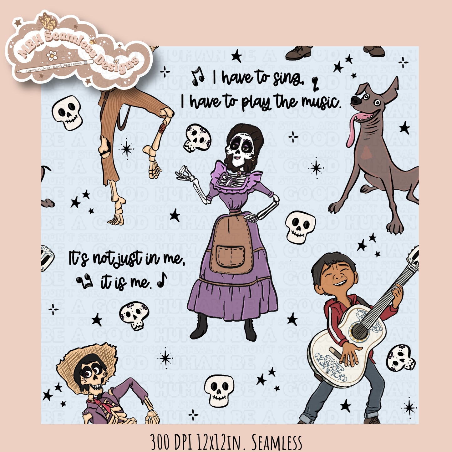 Coco Lyrics Seamless Pattern • Multiple Colorways