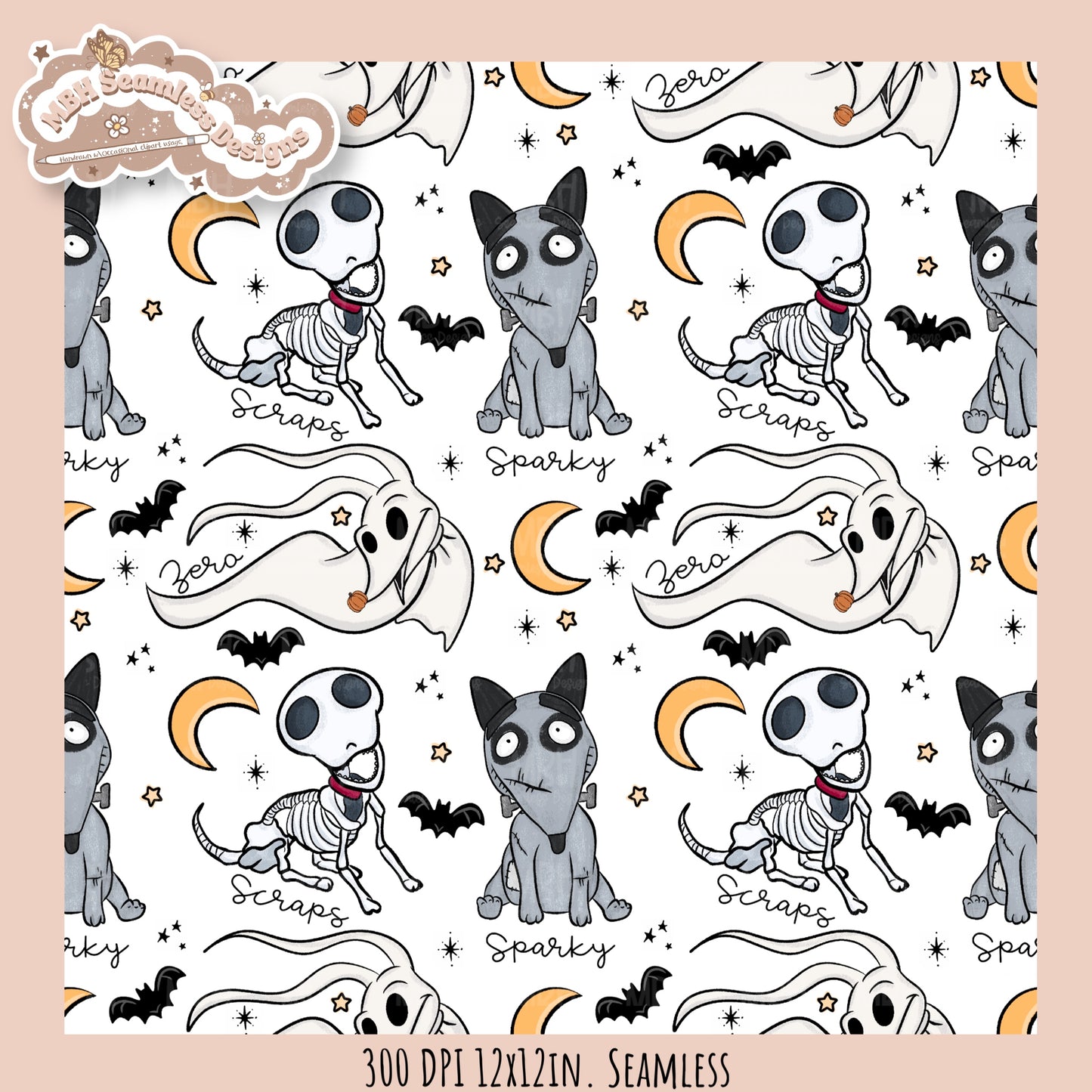 Burton Dogs Seamless Pattern // Multiple Colorway Options