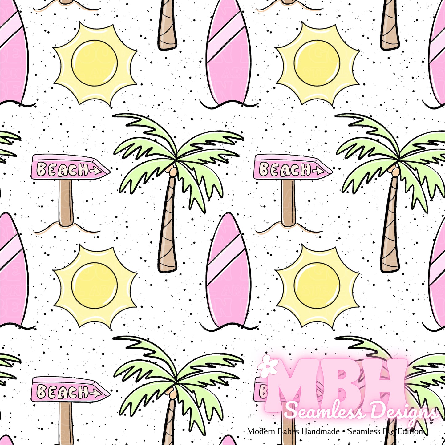 Pink Beach Spex Seamless Pattern MULTIPLE COLORWAYS