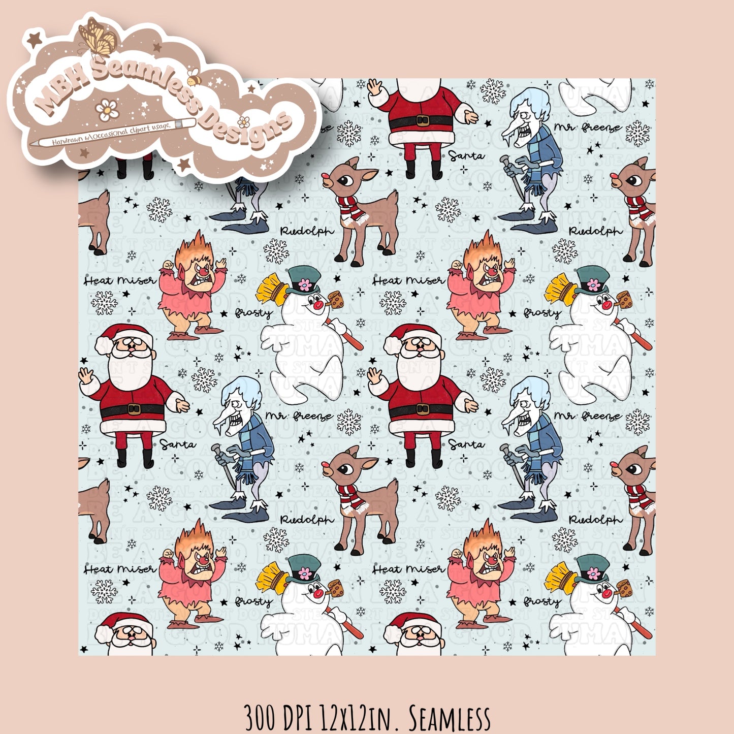 Classic Christmas Seamless Pattern & PNG MULTIPLE COLORWAYS