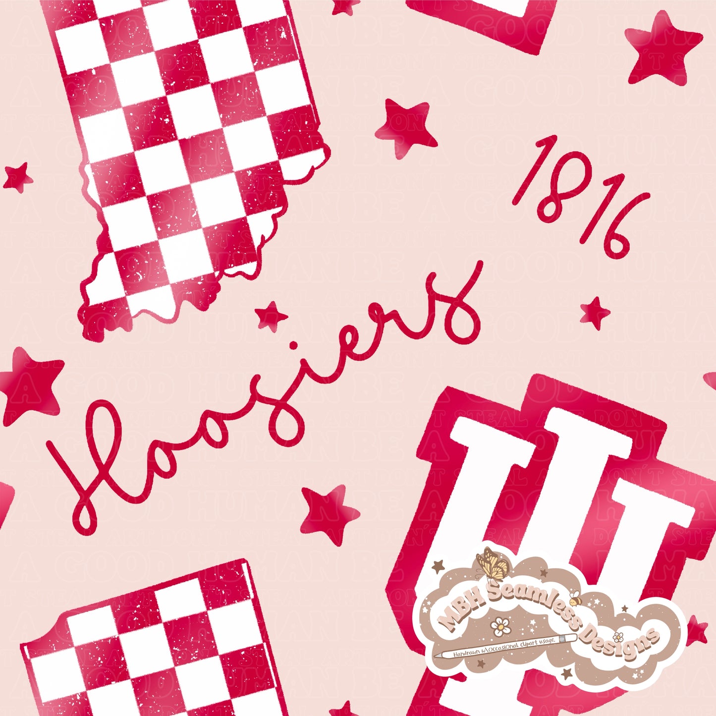 Starry Indiana University Seamless Pattern MULTIPLE COLORWAYS