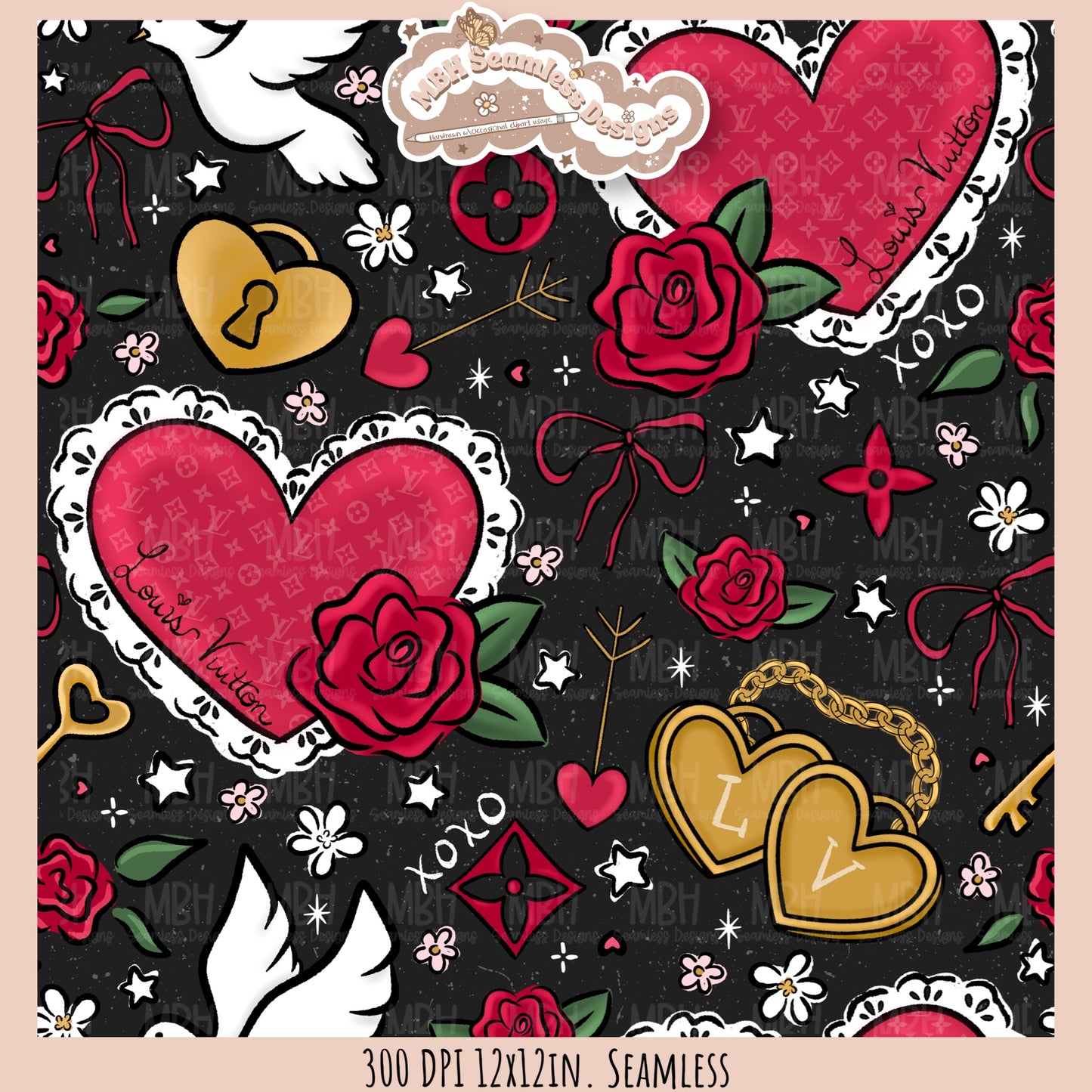 Boujee Romance Seamless Pattern //MULTIPLE COLORWAY OPTIONS