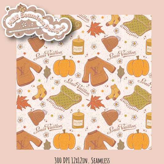 Boujee Cozy Autumn Seamless Pattern