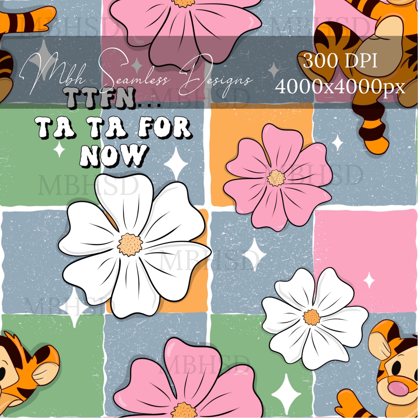 Tiger Checkered Floral