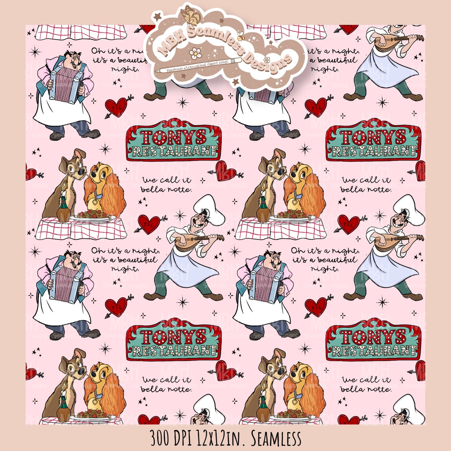 Bella Note L&T Seamless Pattern // PNG // Multiple Colorway Options