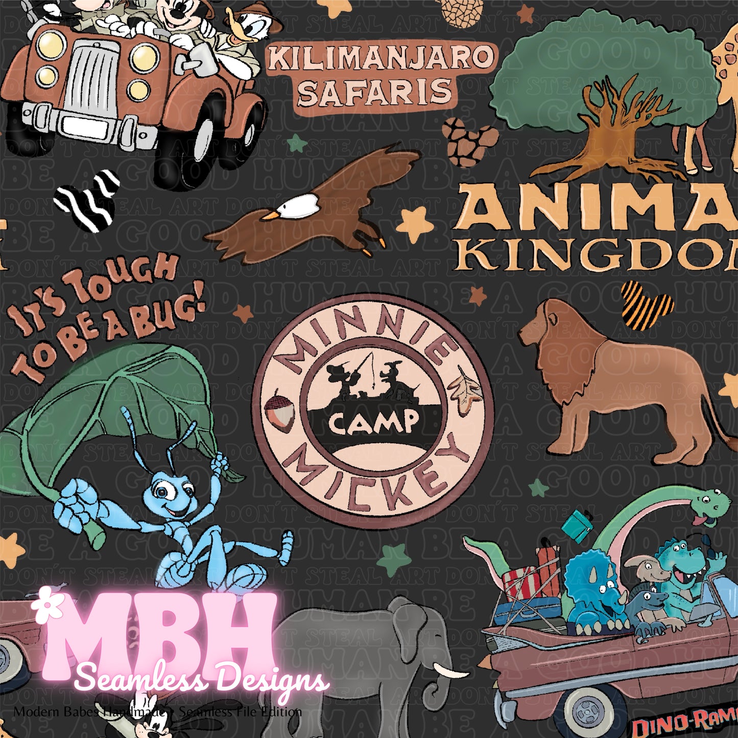 Neutral Animal Kingdom Seamless Pattern MULTIPLE COLORWAYS