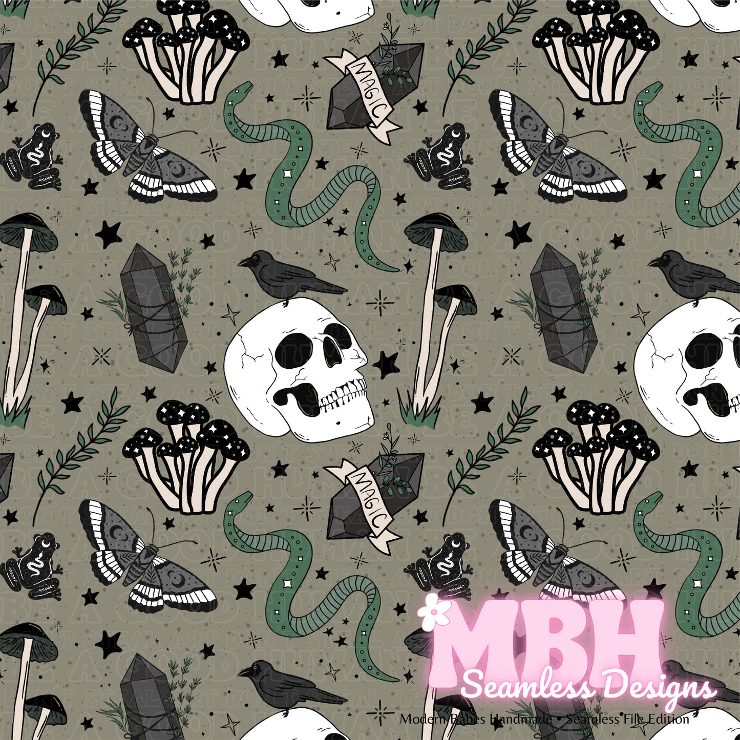 Witchy Vibes Seamless Pattern MULTIPLE COLORWAYS