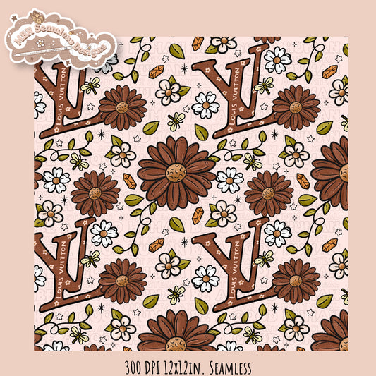 Boujee Brown Floral Seamless Pattern Multiple Colorways