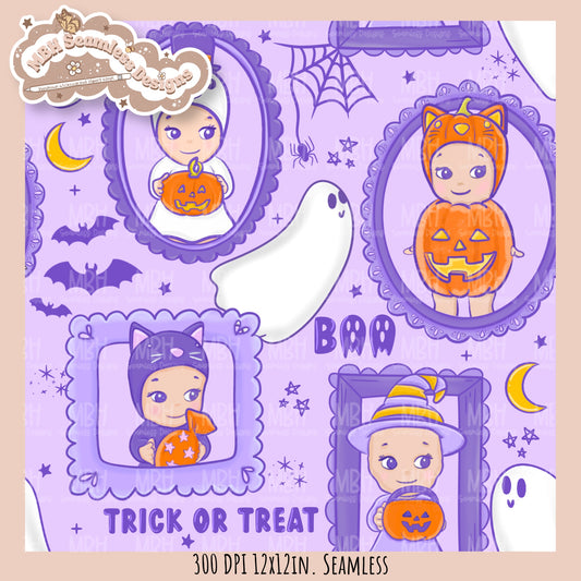 Sonny Angels Spooky Frames Seamless Pattern // PNG // Assorted Colorway Options