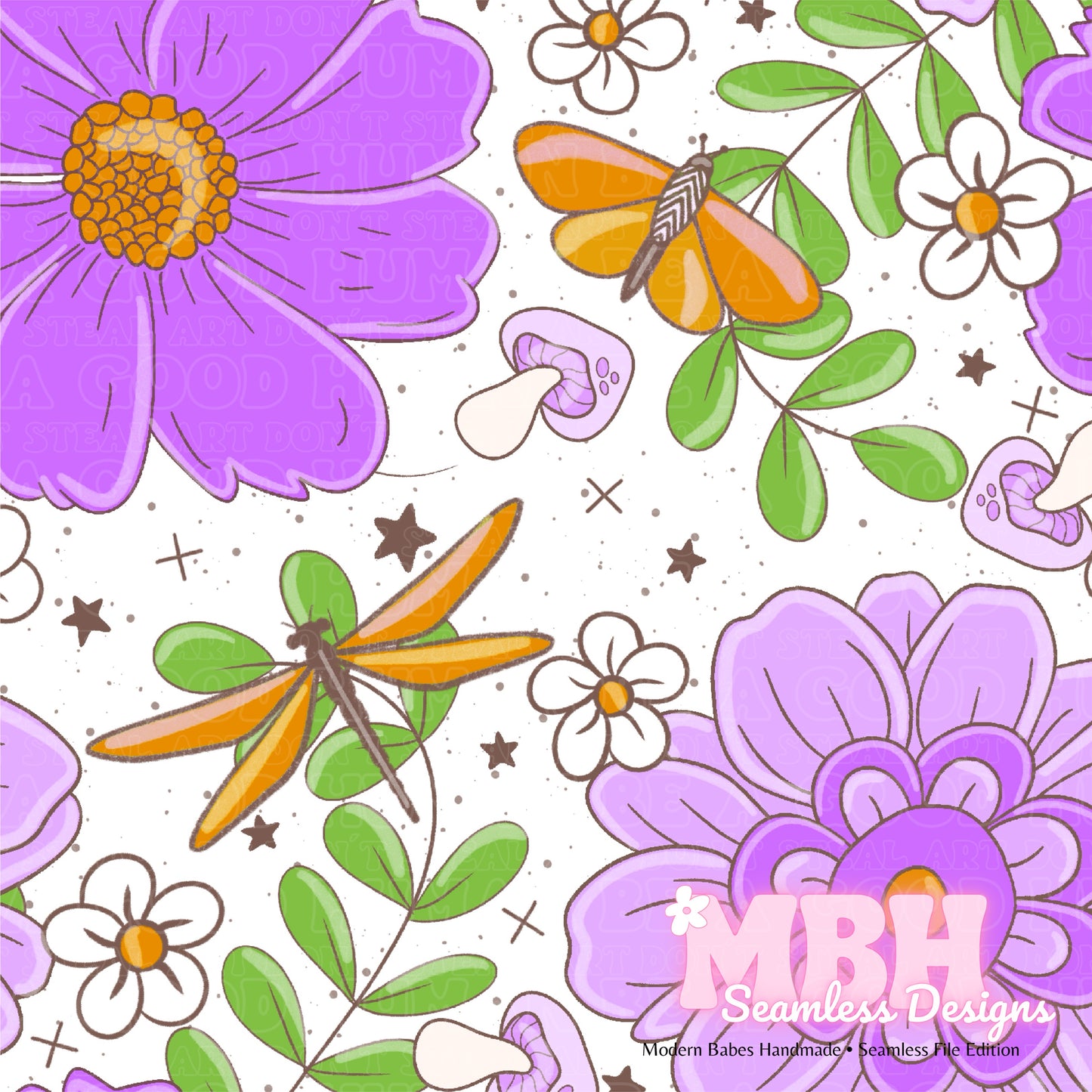 Purple Haze Floral Seamless Pattern MULTIPLE COLORWAYS