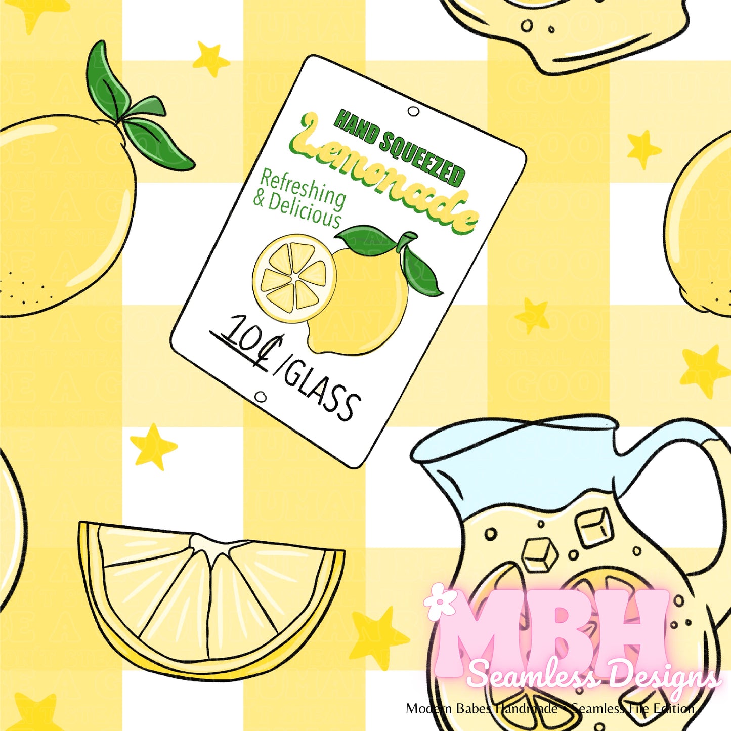 Fresh Lemonade Seamless Pattern MULTIPLE COLORWAYS