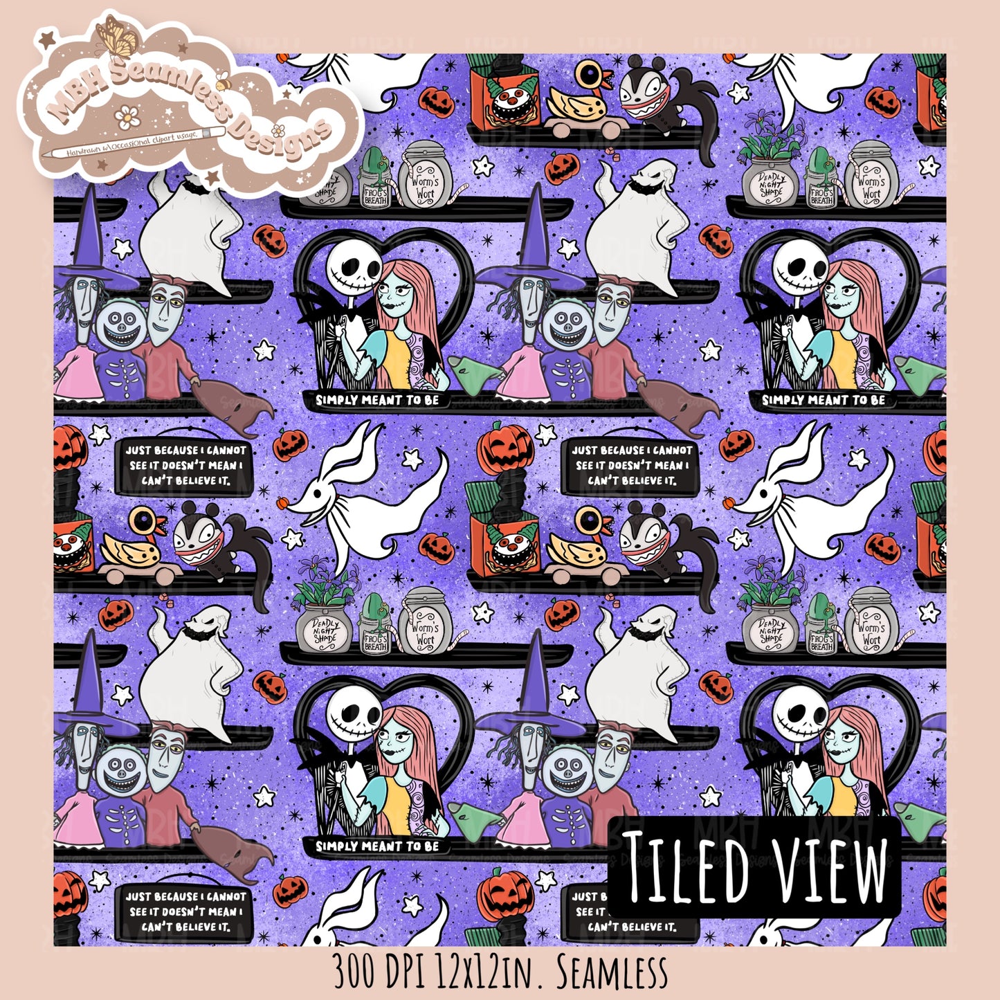 NBC Shelves Seamless Pattern // PNG // Assorted Colorway Options