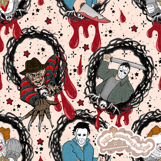 Bloody Horror Mashup Frames Seamless MULTIPLE COLORWAYS