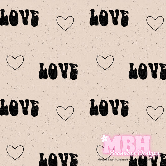 Neutral Love Seamless Pattern