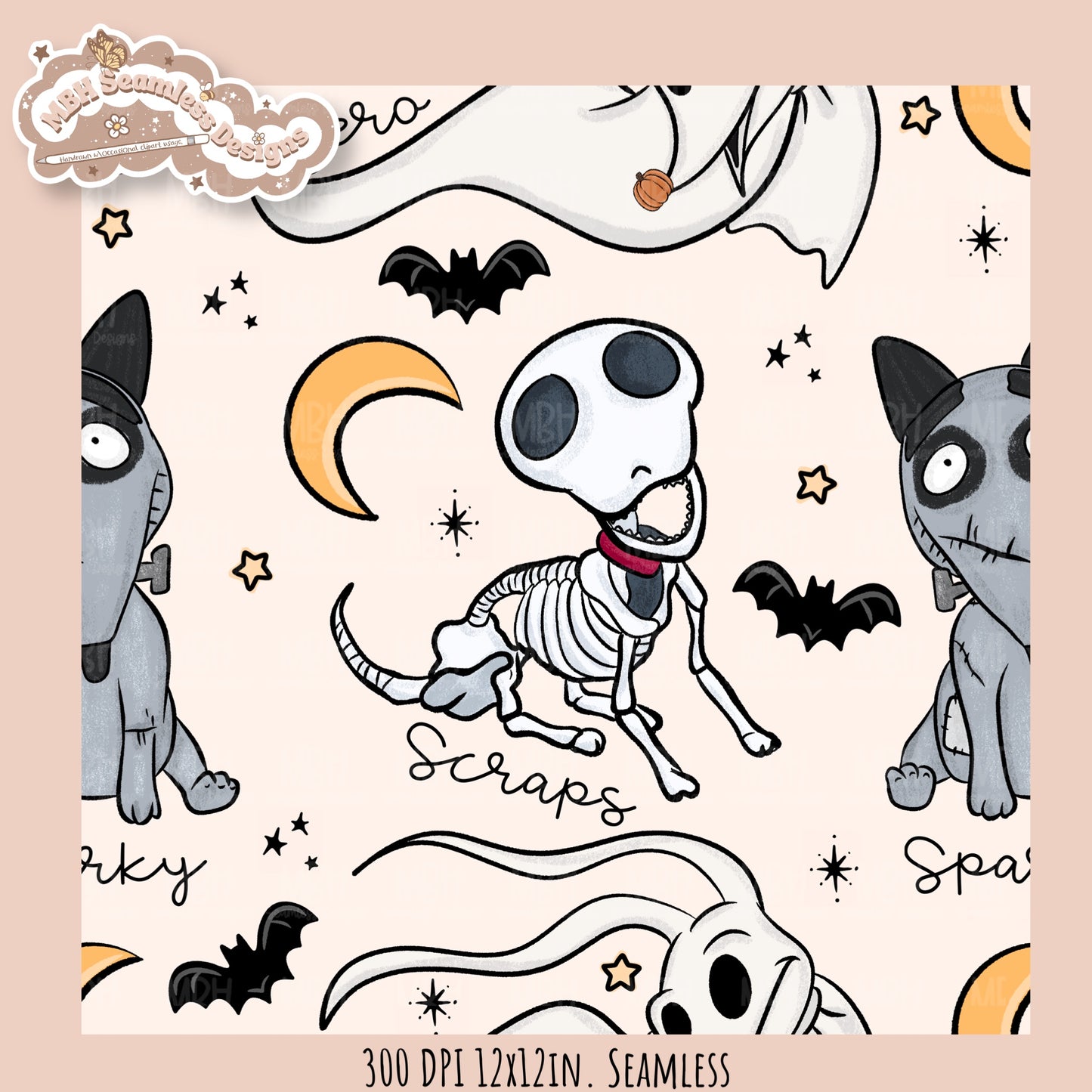 Burton Dogs Seamless Pattern // Multiple Colorway Options