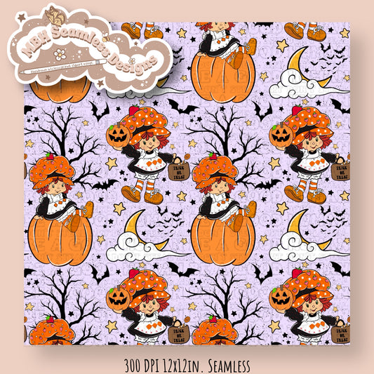 Spooky Strawberry Shortcake Seamless File MULTIPLE COLORWAYS