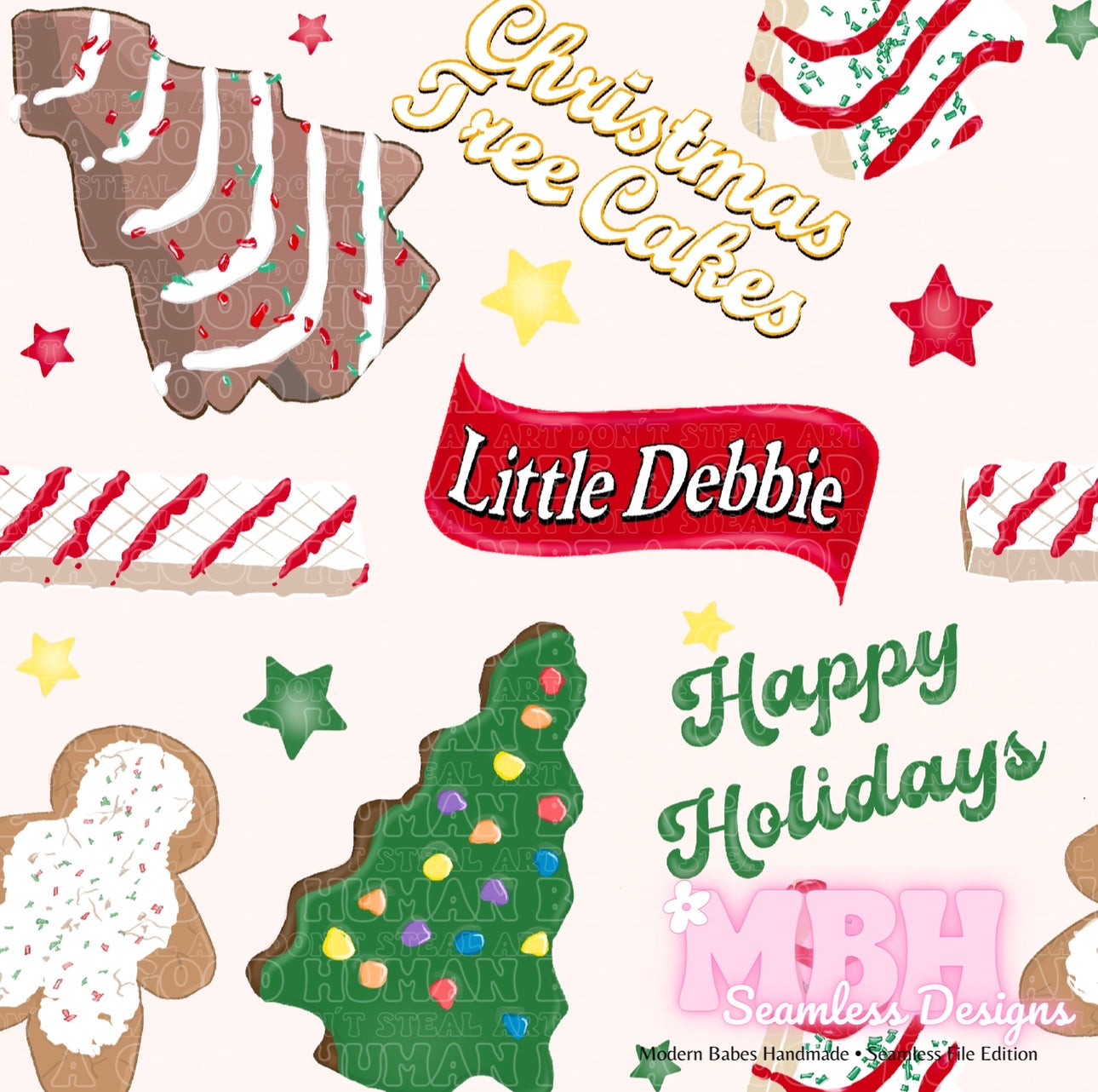 Debbie Holiday Snacks Seamless Pattern