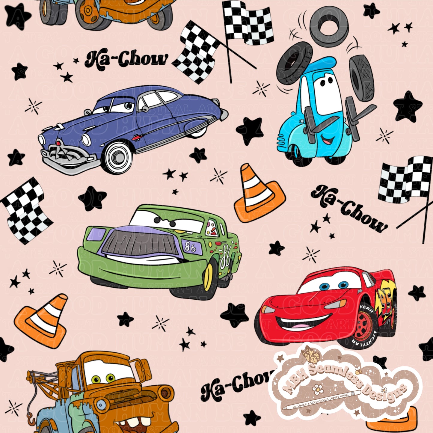 Cars Seamless Pattern & PNG MULTIPLE COLORWAYS