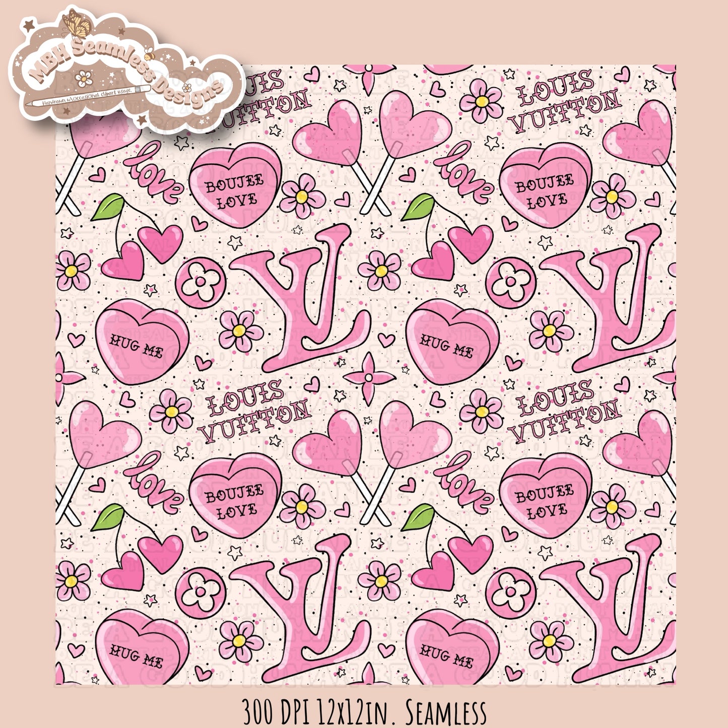 Boujee Love Seamless Pattern MULTIPLE COLORWAY OPTIONS